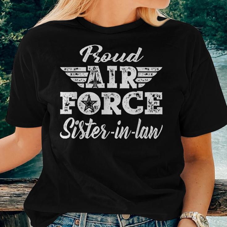 Proud Air Force Sister-In-Law Military Family Sibling Women T-shirt Gifts for Her