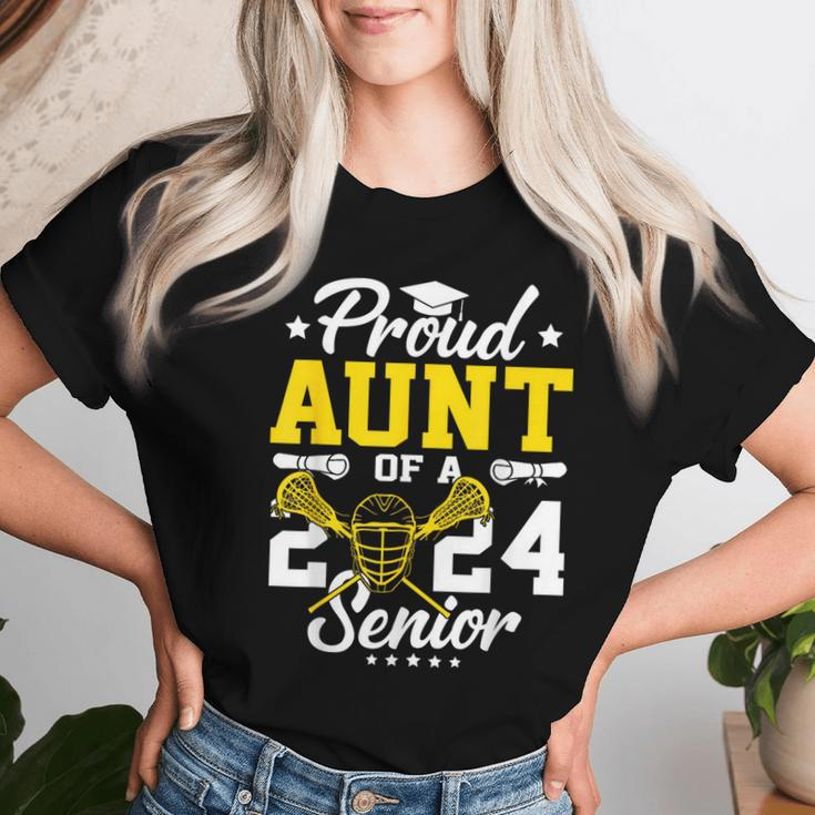 Proud Aunt Of A 2024 Senior Lacrosse Graduate Women T-shirt Gifts for Her