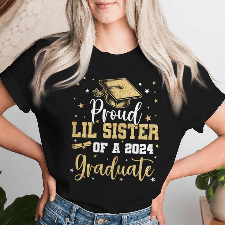 Proud Lil Sister Of A 2024 Graduate Class Of 24 Senior Grad Women T-shirt Gifts for Her