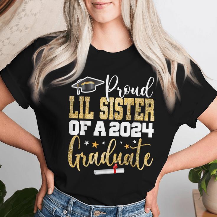 Proud Lil Sister Of A 2024 Graduate Class Senior Graduation Women T-shirt Gifts for Her