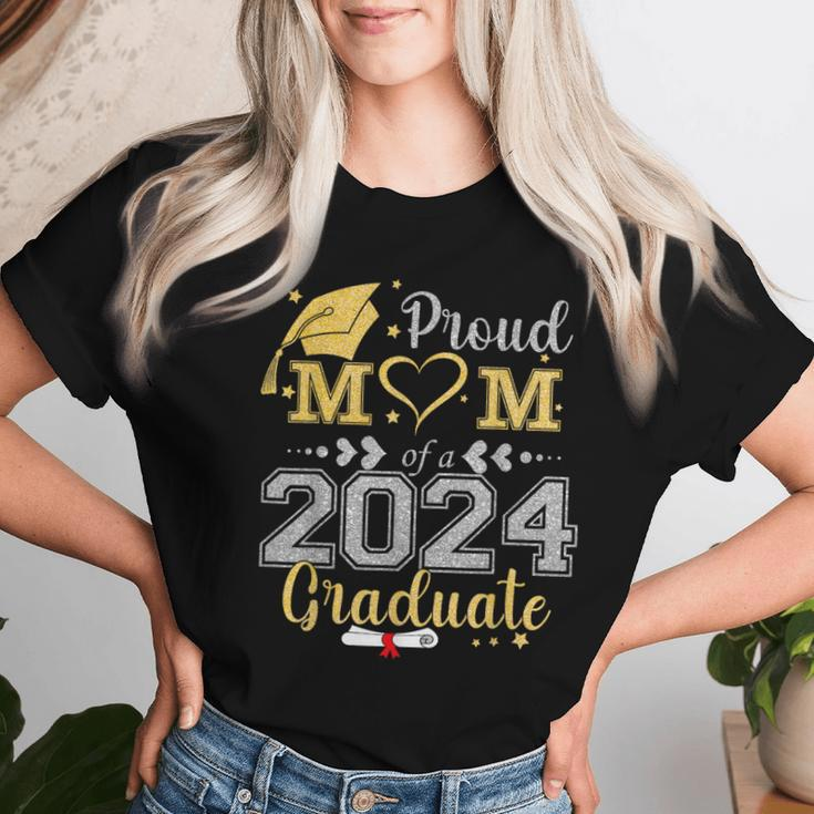 Proud Mom Of A 2024 Graduate Class Senior Graduation Mother Women T-shirt Gifts for Her