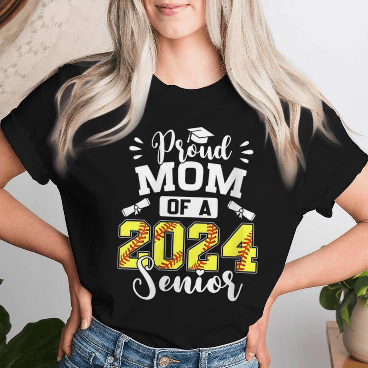 Proud Mom Of A Softball Senior 2024 Graduate Women T-shirt Gifts for Her