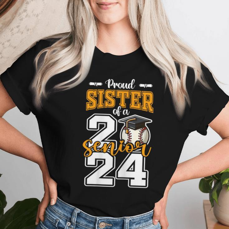 Proud Sister Of A 2024 Baseball Senior Graduation Sister Women T-shirt Gifts for Her