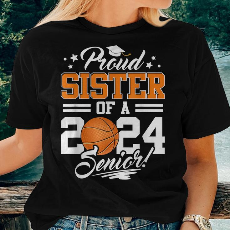 Proud Sister Of A 2024 Senior Basketball Graduate Women T-shirt Gifts for Her