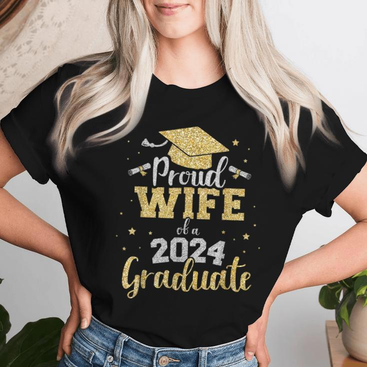 Proud Wife Of A Class Of 2024 Graduate Senior Graduation Women T-shirt Gifts for Her