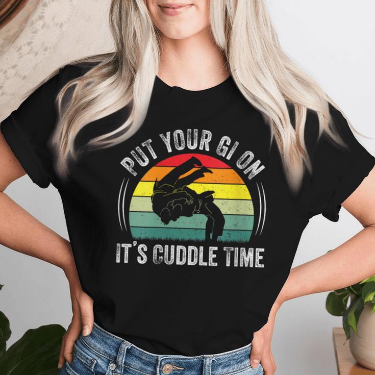 Put Your Gi On It's Cuddle Time Vintage Brazilian Jiu Jitsu Women T-shirt Gifts for Her