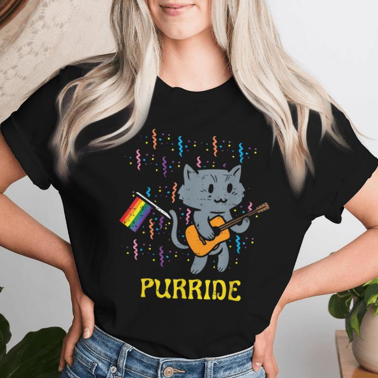 Rainbow Flag Cat Purride Gay Pride Month Lgbtq Ally Lgbt Women T-shirt Gifts for Her