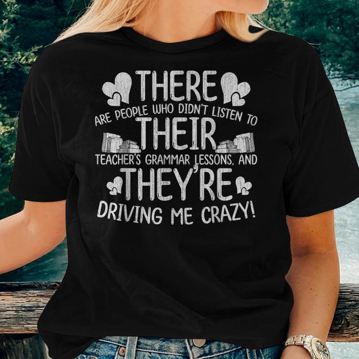 There Their They're Grammar Teacher Quotes Women T-shirt Gifts for Her