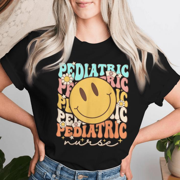 Retro Groovy Pediatric Nursing Nurse Life Cute Women T-shirt Gifts for Her