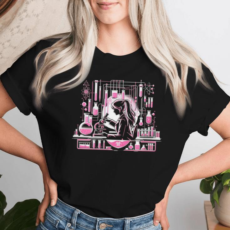 Retro Lab Week 2024 Phlebotomy Pink Girl Lab Week 2024 Women T-shirt Gifts for Her
