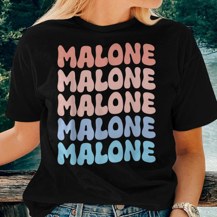 Retro Malone First Name Boy Personalized Groovy 80'S Girl Women T-shirt Gifts for Her