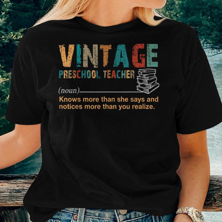 Retro Vintage Preschool Teacher Definition Costume Women T-shirt Gifts for Her