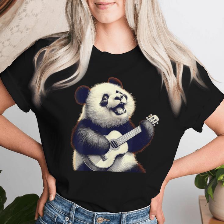 Riesen Panda Spielt Gitarre Lustige Rockmusik Gitarre Panda T-shirt Frauen Geschenke für Sie