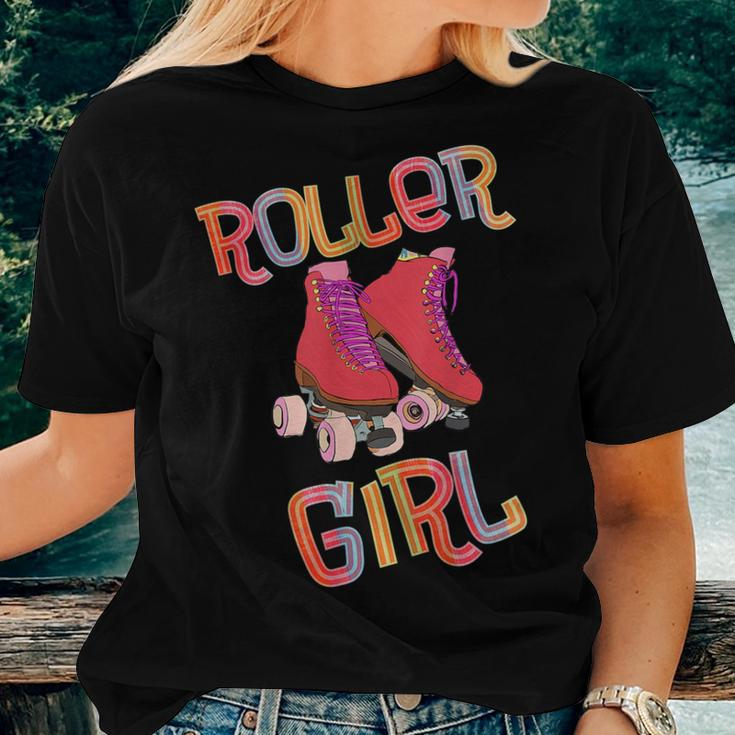 Roller Skate Roller Girl Running With Roller Skates 80S Women T-shirt Gifts for Her
