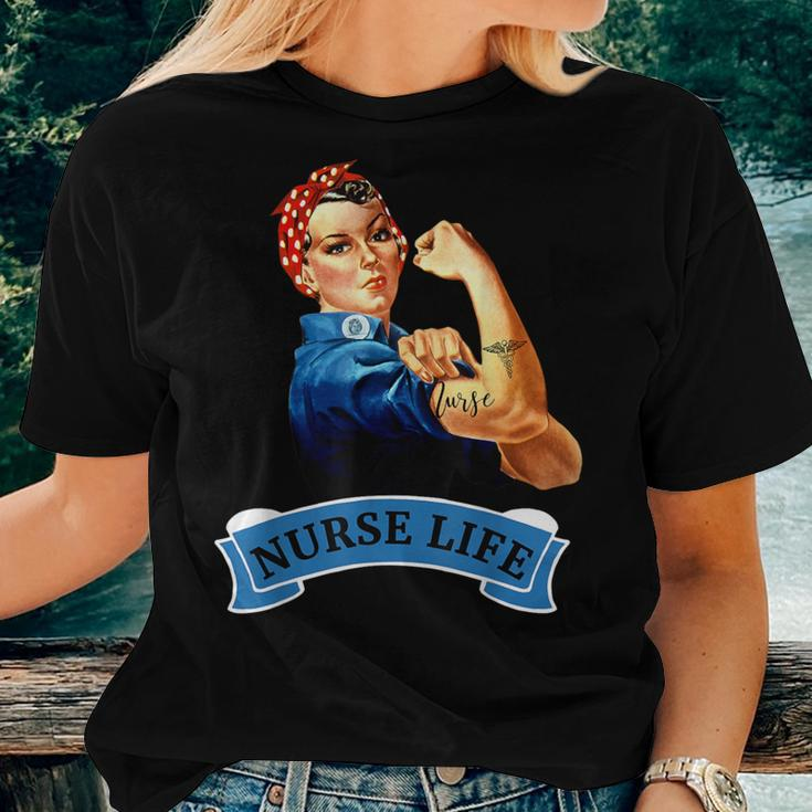 Rosie The Riveter Vintage Retro Nurse Life Rn Women T-shirt Gifts for Her
