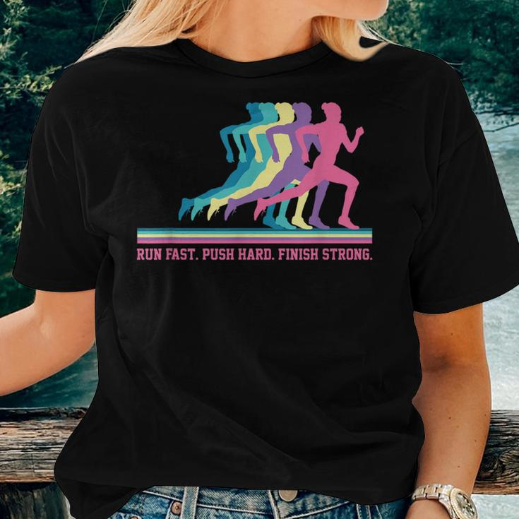Running Track & Field Runner Motivational Training Women T-shirt Gifts for Her