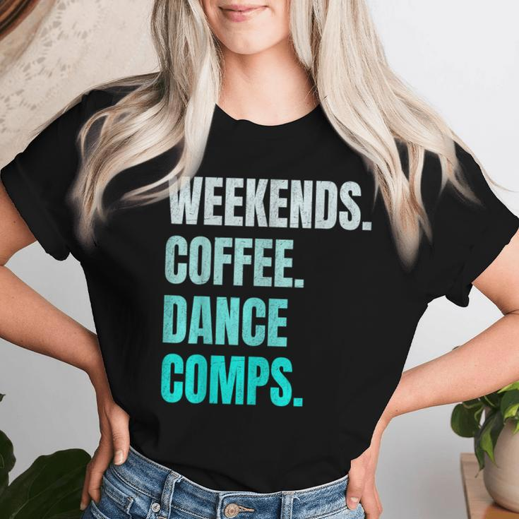 Weekends Coffee And Dance Comps Vintage Retro Dance Lover Women T-shirt Gifts for Her