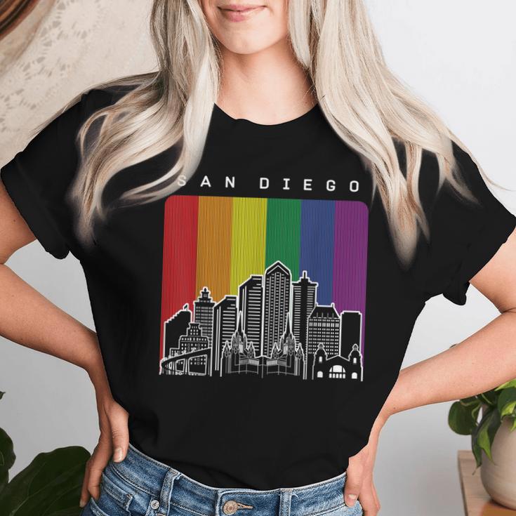 San Diego California Lgbt Pride Rainbow Flag Women T-shirt Gifts for Her