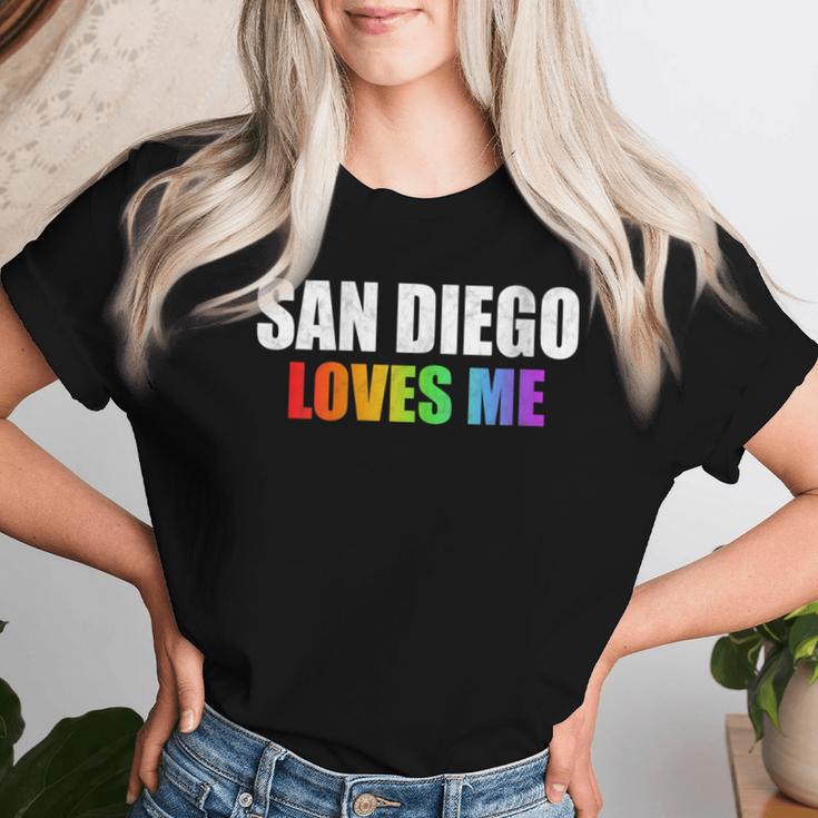 San Diego Gay Pride Lgbt Rainbow Love Lesbian Equality Women T-shirt Gifts for Her