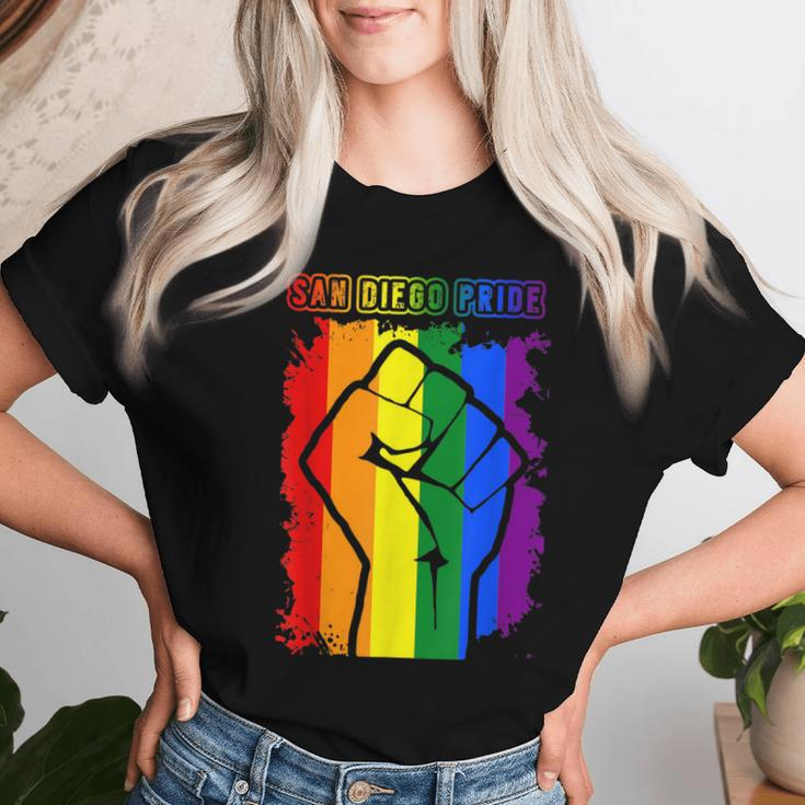 San Diego Lgbt Pride Month Lgbtq Rainbow Flag Women T-shirt Gifts for Her