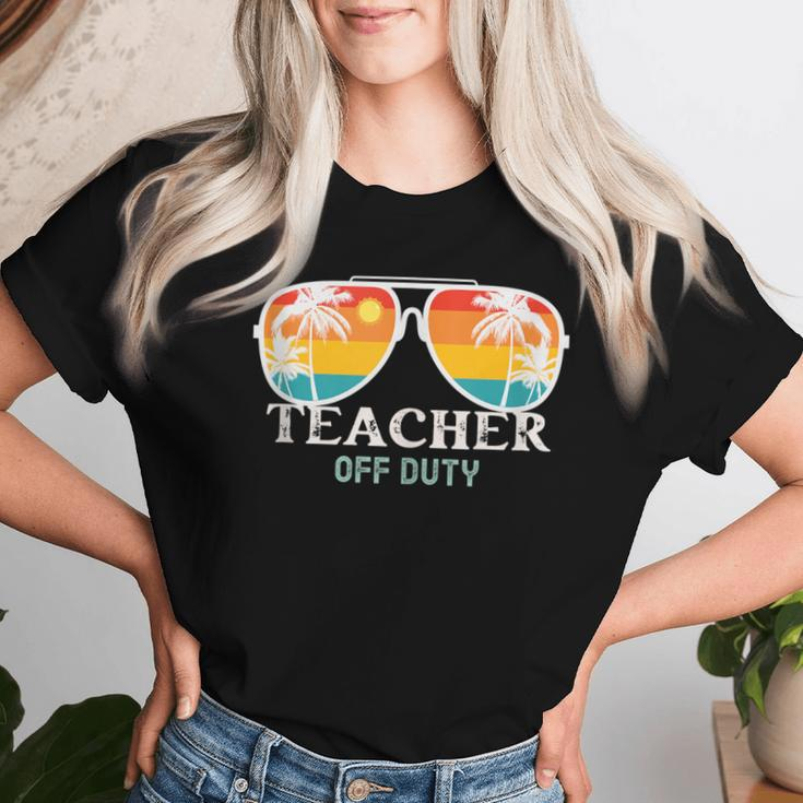 School Teacher Off Duty Sunglasses Beach Sunset Summer Women T-shirt Gifts for Her