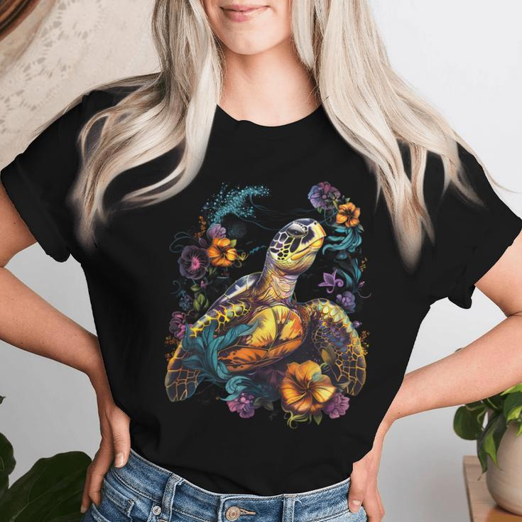 Sea Turtle Beach Lover Ocean Animal Graphic Novelty Womens Women T-shirt Gifts for Her