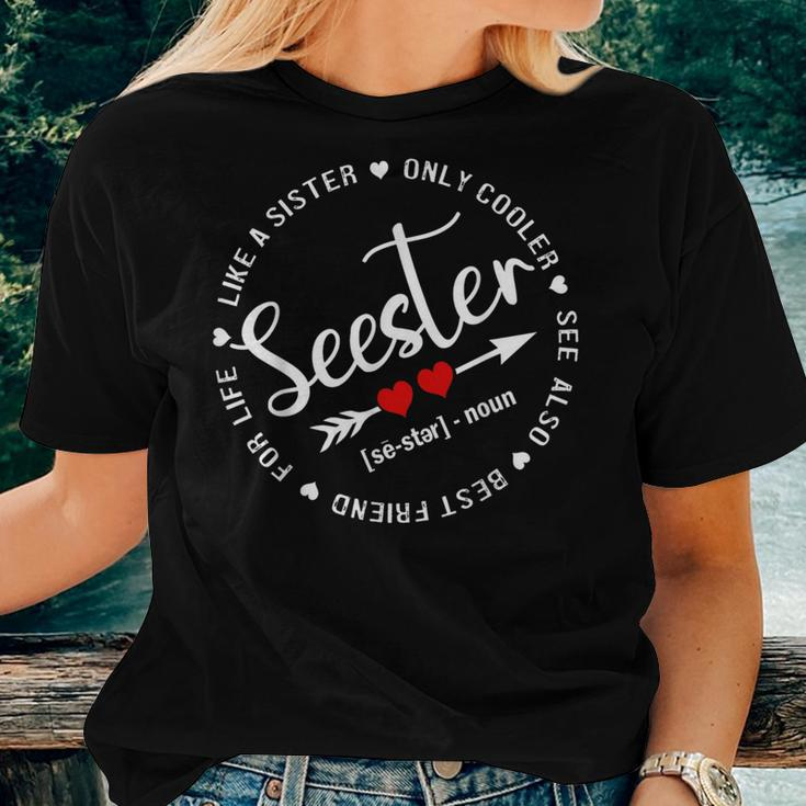 Seester Dictionary Definition Big Sis Again Sister Women T-shirt Gifts for Her