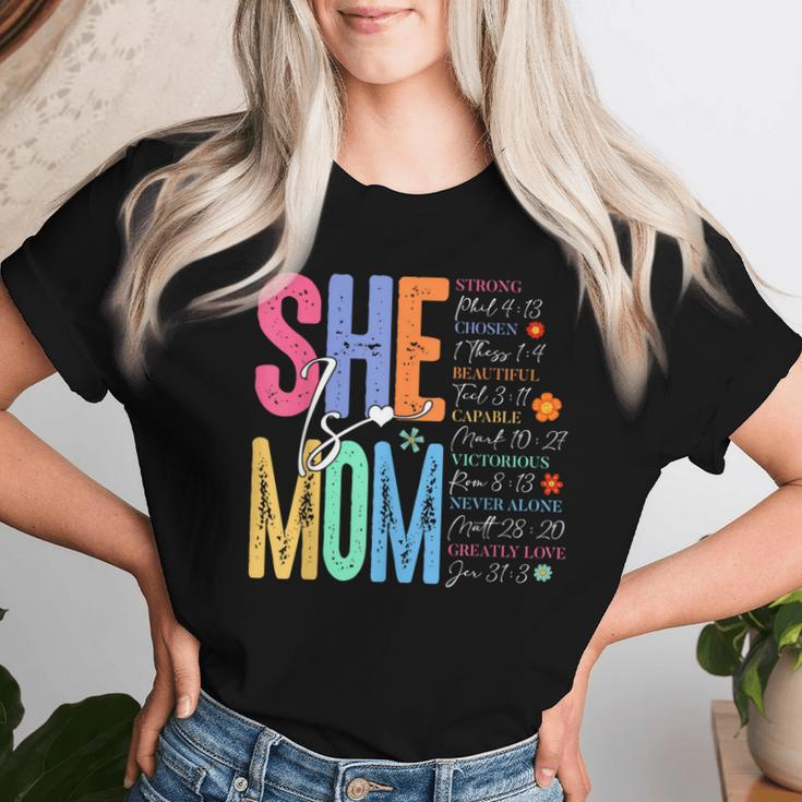 She Is Mom Christian Mother's Day Jesus Mama Religious Women Women T-shirt Gifts for Her