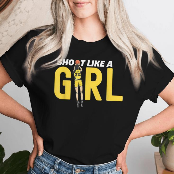 Shoot Like A Girl Basketball Girl Basketball Fan 22 Women T-shirt Gifts for Her