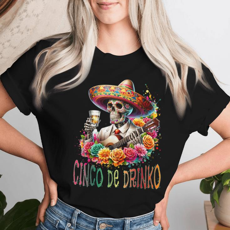 Skull Cinco De Drinko Cinco De Mayo 5 Fiesta Women T-shirt Gifts for Her