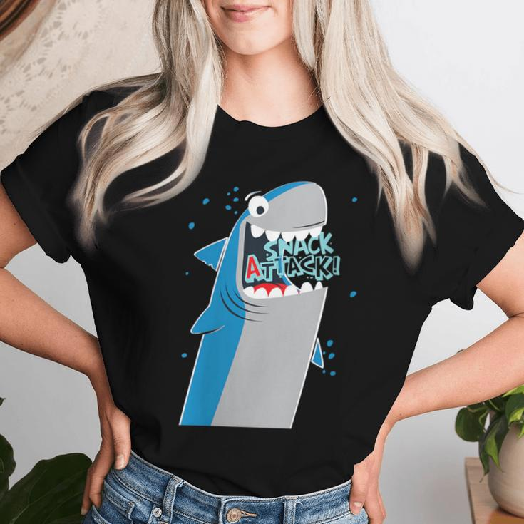 Snack Attack Shark Women T-shirt Gifts for Her