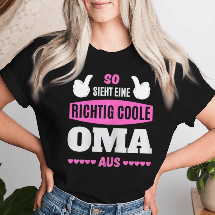 So Sieht Eine Richtig Coole Oma Enkel Kinder T-shirt Frauen Geschenke für Sie