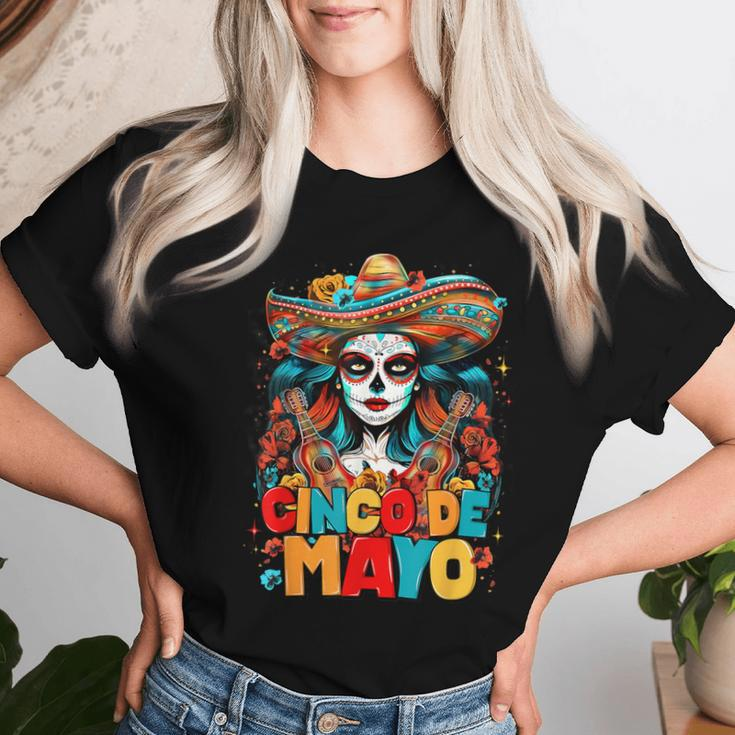 Sombrero La Catrina Cinco De Mayo Fiesta Mexican Retro Women T-shirt Gifts for Her