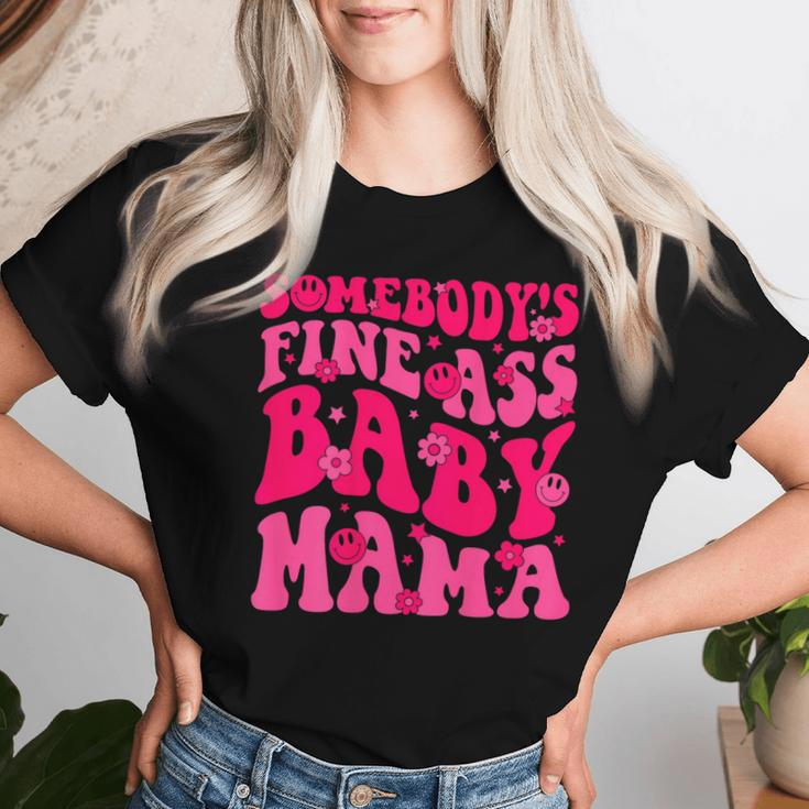 Somebody's Fine As Baby Mama Saying Groovy Women T-shirt Gifts for Her