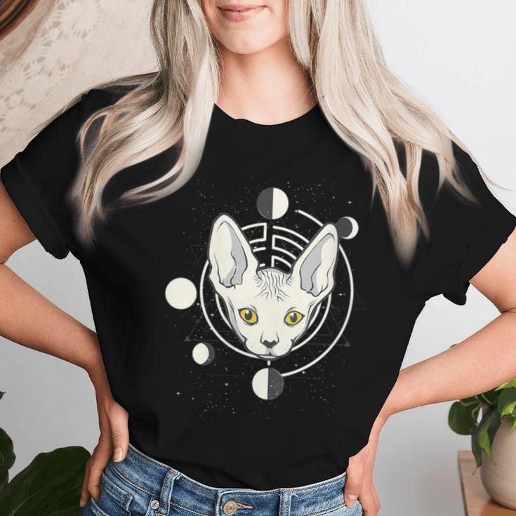 Sphynx Cat Moon Phase Gothic Women T-shirt Gifts for Her