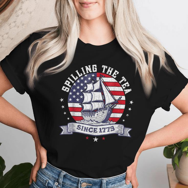 Spilling The Tea Since 1773 History Teacher 4Th Of July Women T-shirt Gifts for Her