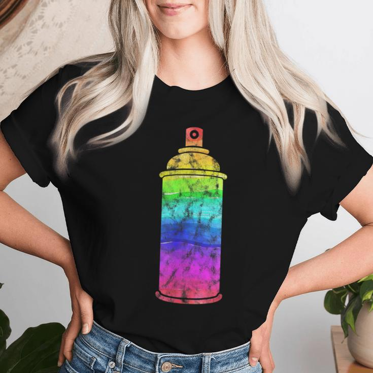 Spray Can Graffiti In Rainbow Colors Women T-shirt Gifts for Her