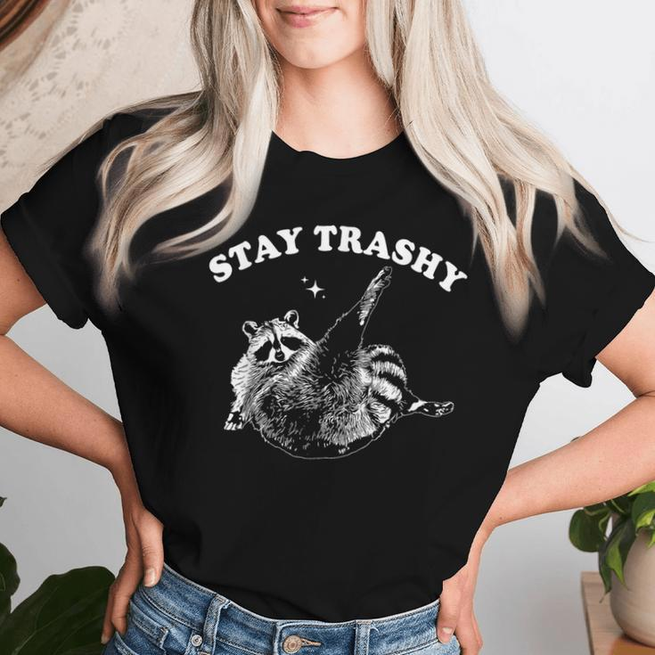 Stay Trashy Raccoon Trash Panda Raccoon Meme Women T-shirt Gifts for Her