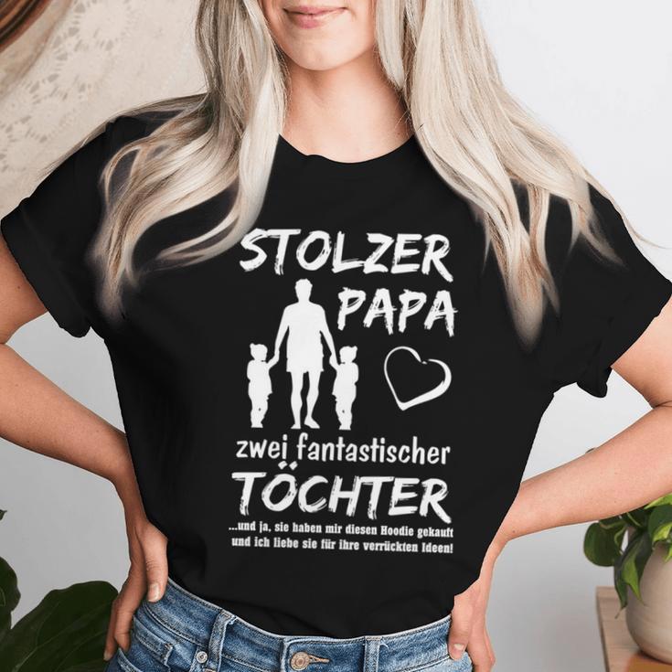 Stolzer Papa Zwei Töchter Girls' T-shirt Frauen Geschenke für Sie