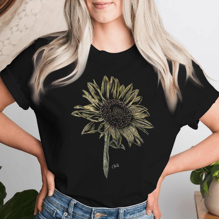 Sunflower Nature Flowers Wild Fields Yellow Plants Women T-shirt Gifts for Her