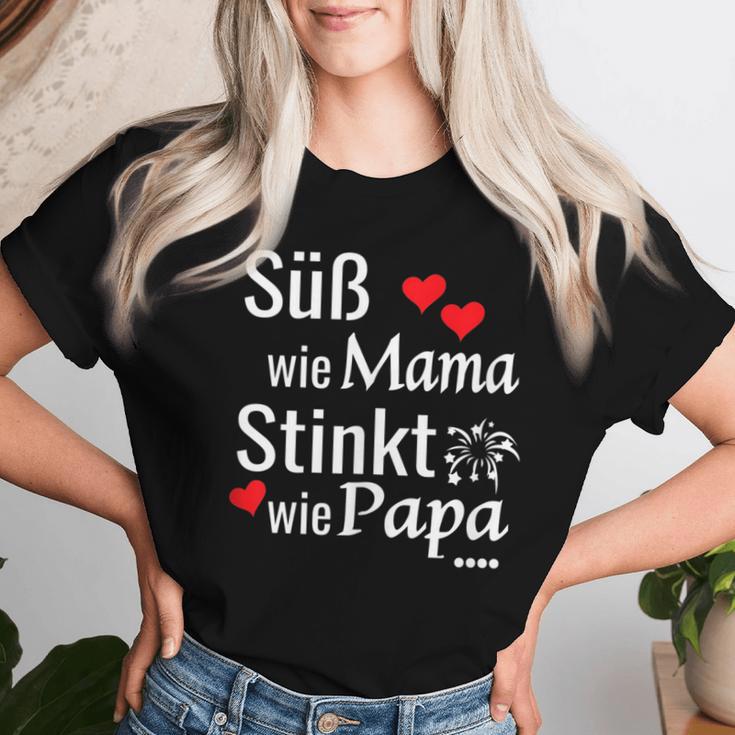 Süß Wie Mama Stinkt Wie Papa Eltern Kinder Mutterater T-shirt Frauen Geschenke für Sie