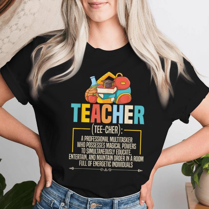 Teacher Definition Teaching School Teacher Women T-shirt Gifts for Her