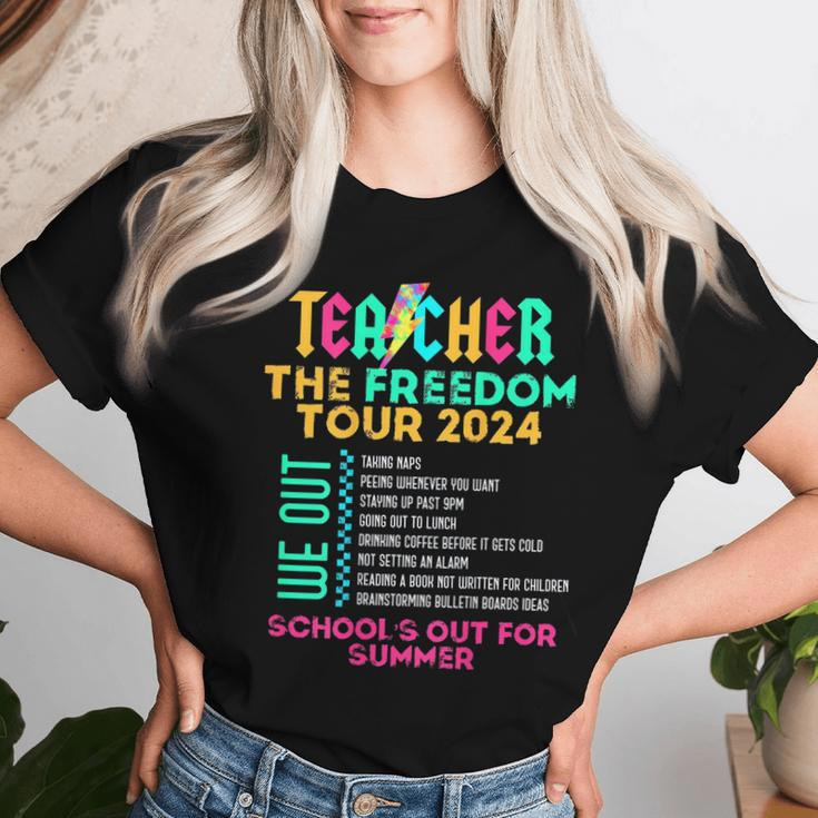Teacher The Freedom Tour 2024 School's Out For Summer Back Women T-shirt Gifts for Her