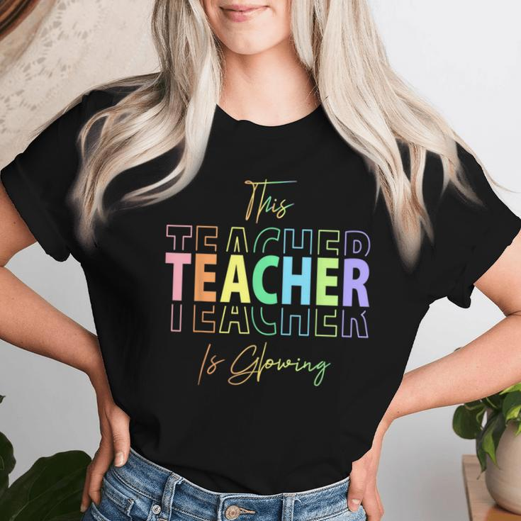 This Teacher Is Glowing Hello Summer End Of School Women T-shirt Gifts for Her