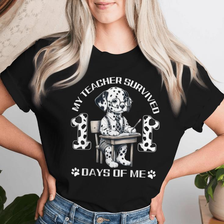 My Teacher Survived 100 Days Of Me Dalmatian Dog Boys Girls Women T-shirt Gifts for Her
