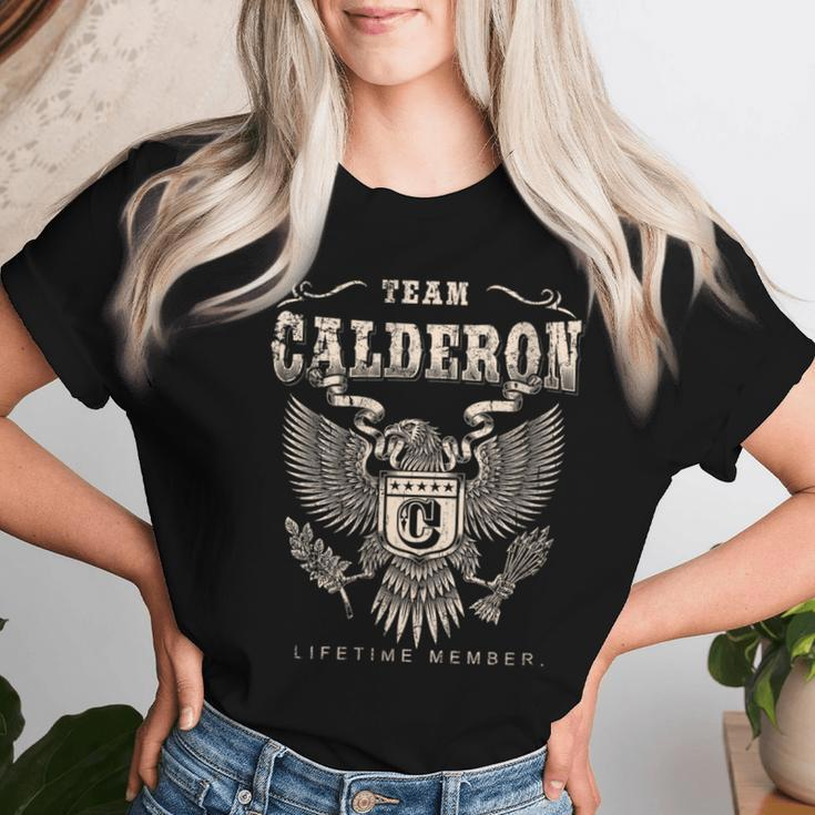 Team Calderon Family Name Lifetime Member Women T-shirt Gifts for Her