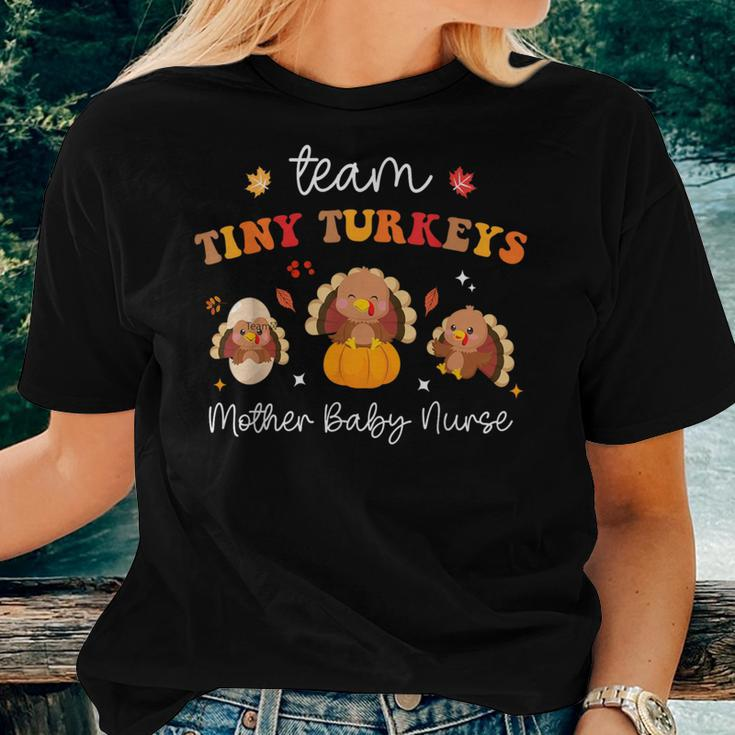 Team Tiny Turkeys Nicu Mother Baby Nurse Thanksgiving Fall Women T-shirt Gifts for Her