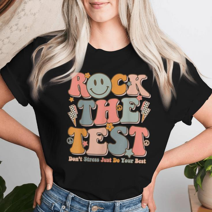 Testing For Teachers Test Day Teacher Rock The Test Women T-shirt Gifts for Her