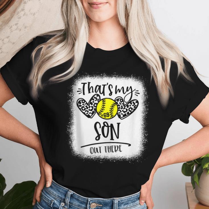 That's My Son Out There Number 69 Softball Mom & Dad Women T-shirt Gifts for Her