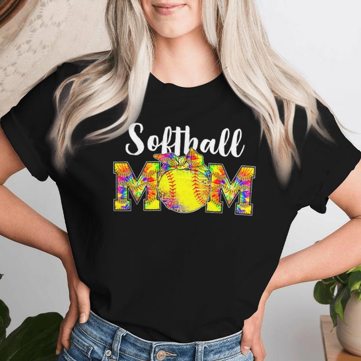 Tie Dye Softball Mom Softball Game Day Vibes Women T-shirt Gifts for Her